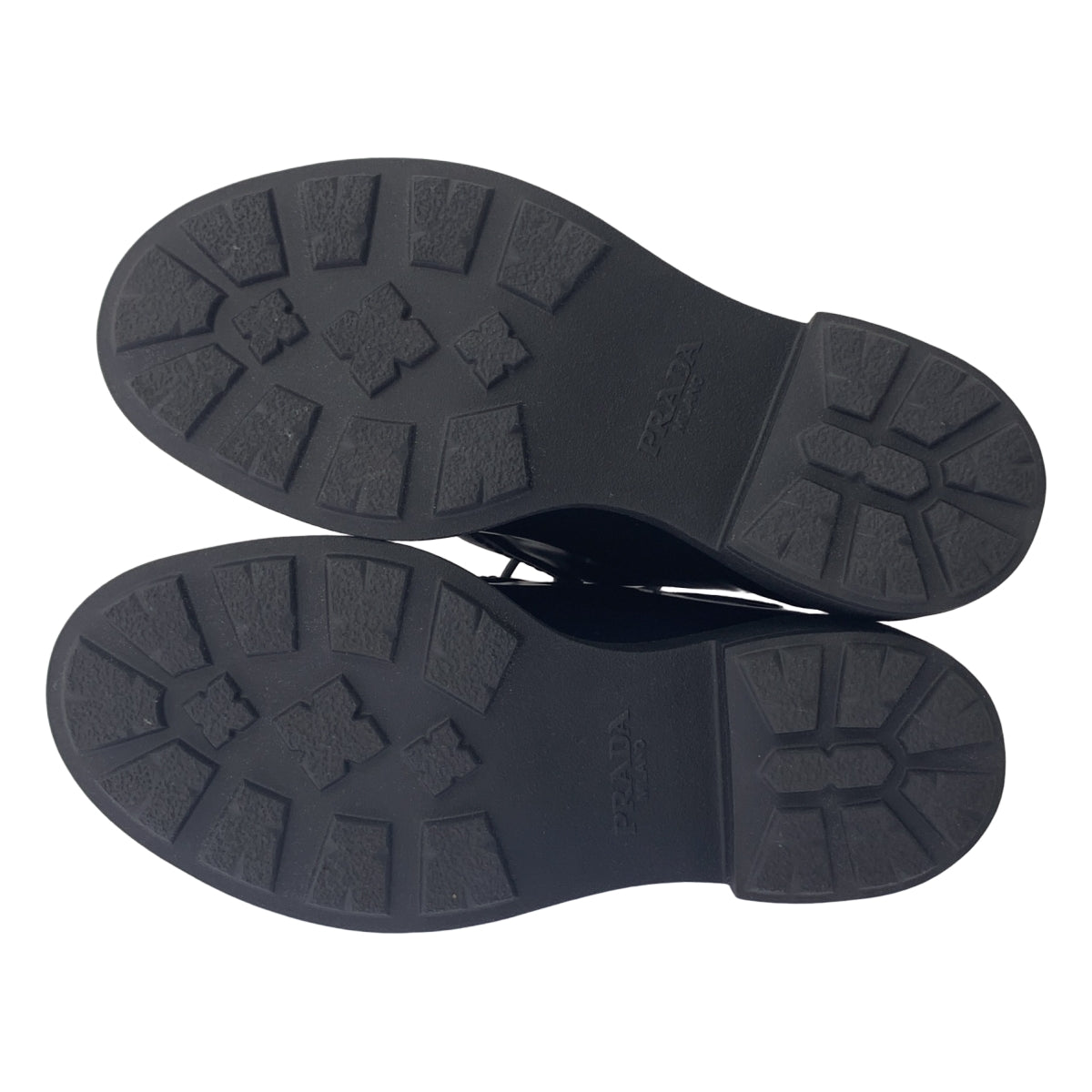 【신품】 PRADA / 프라다 | DIAPASON BRUSHED LEATHER LACEUP SHOES 브러쉬 가죽 레이스 업 신발 | 36 | 블랙/화이트 | 여성