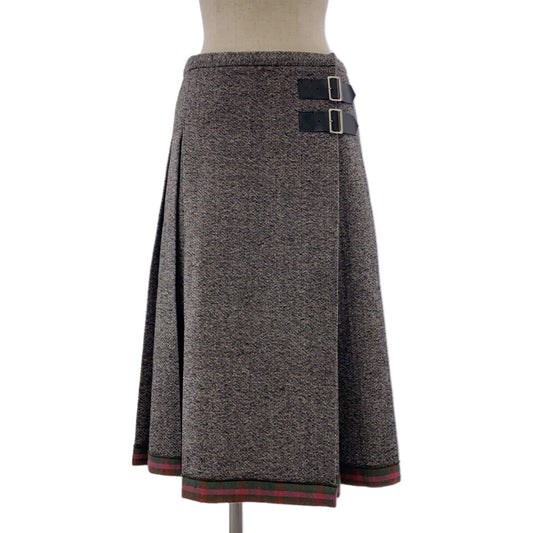 [Good Condition] tricot COMME des GARCONS | 2017AW | Checked Lining Adjuster Flared Wool Skirt | S | Gray | Women's