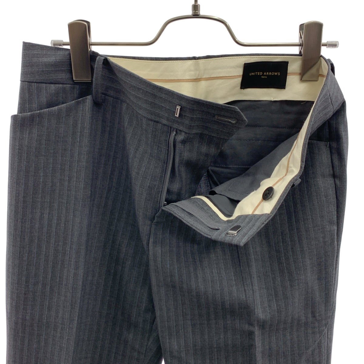 UNITED ARROWS / ユナイテッドアローズ | セットアップ / ストライプ テーラードジャケット スラックス パンツ | 38 | グレー | レディース