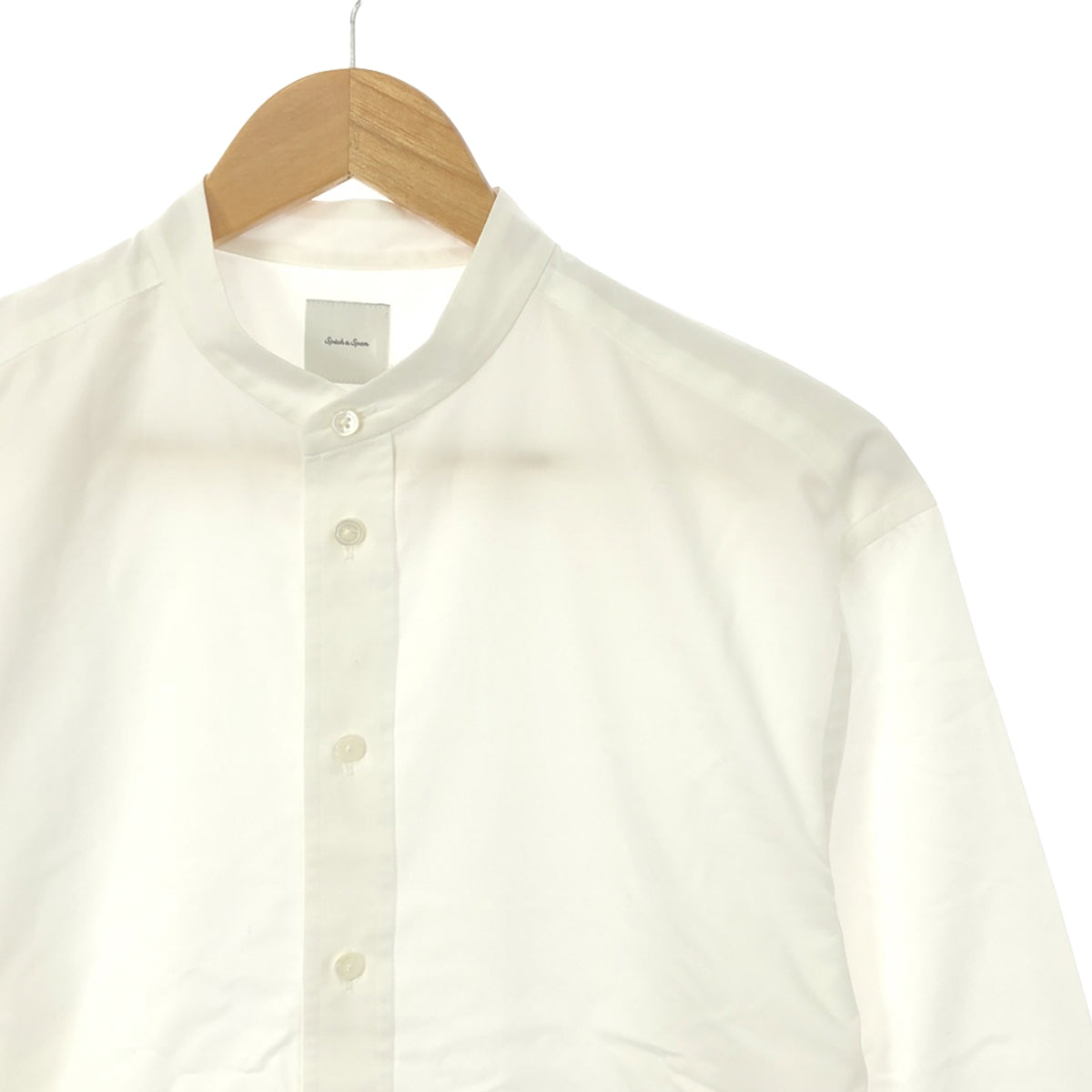 Spick and Span | 2023AW | Clear cotton stand-up collar shirt | F | White | Women's