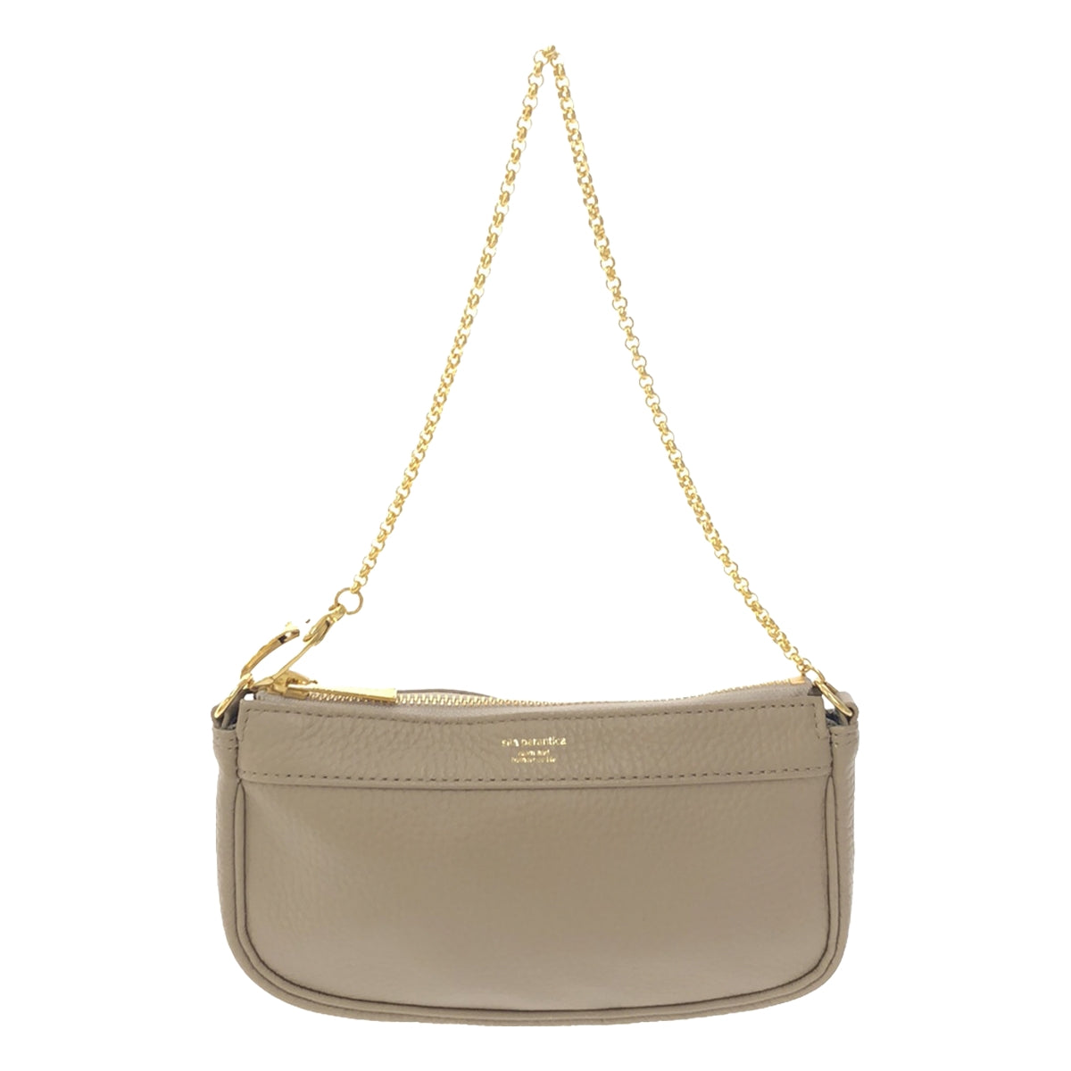 【미품】 sita parantica / 시타 팔란티카 | 2022SS | × Spick and Span 스픽 앤 스팬 별주 SP 파우치 S 가죽 체인 핸들 미니 가방 | 회색 | 여성