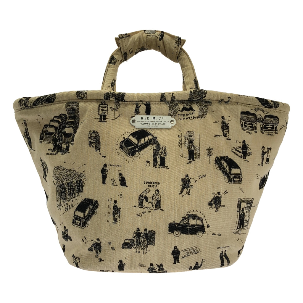 R & D.M.Co- / オールドマンズテーラー | 総柄 キャンバス ロゴプレート ハンド トートバッグ |