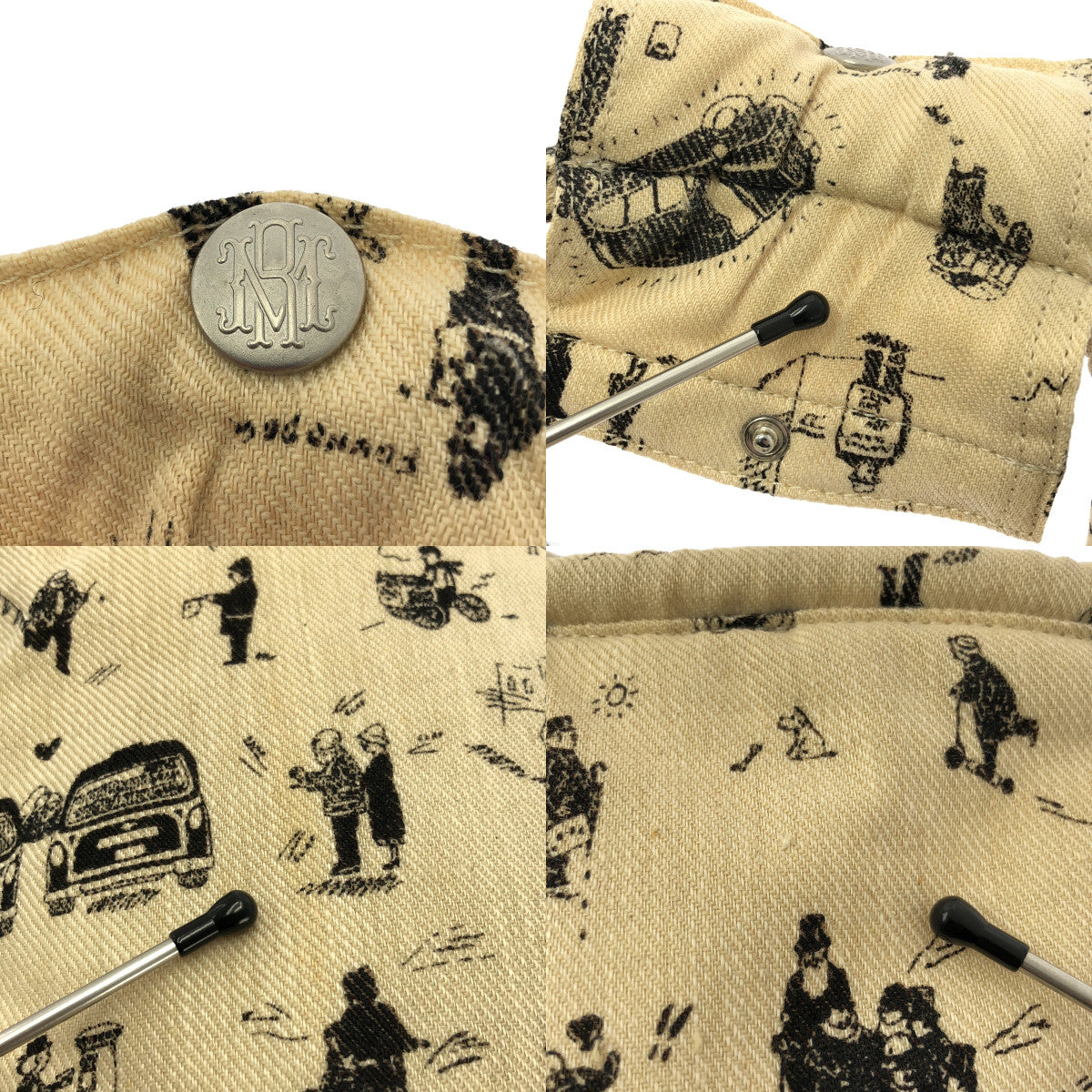 R & D.M.Co- / オールドマンズテーラー | 総柄 キャンバス ロゴプレート ハンド トートバッグ |