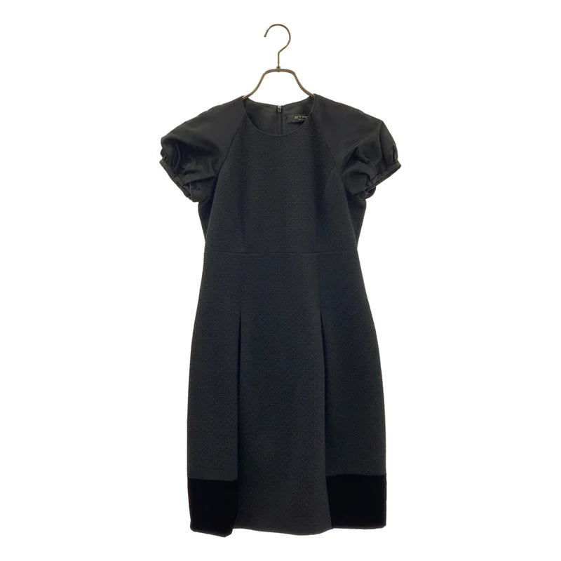 ETRO / エトロ | ウール混 ベロア切替 パフスリーブ ワンピース | 40 | レディース