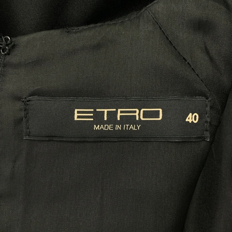 ETRO / エトロ | ウール混 ベロア切替 パフスリーブ ワンピース | 40 | レディース