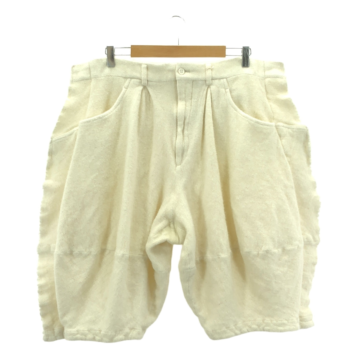 COMME des GARCONS HOMME PLUS / コムデギャルソンオムプリュス | 2024AW | ウール 縮絨 変形 インサイドアウト タック バルーン ワイド ショートパンツ | M | メンズ