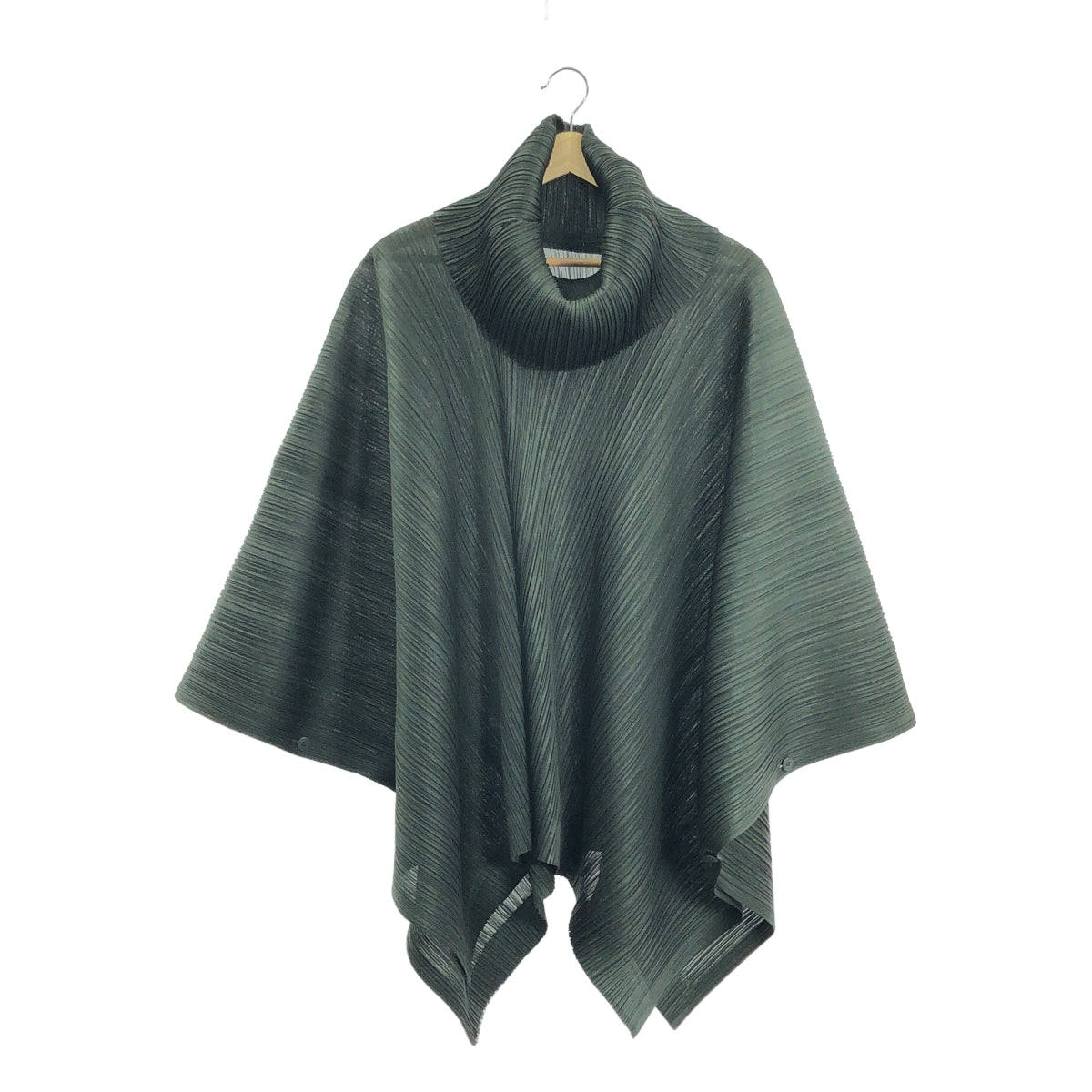 PLEATS PLEASE ISSEY MIYAKE | 不對稱高領開衩蓬鬆套頭斗篷 | 尺寸 3 | 女款