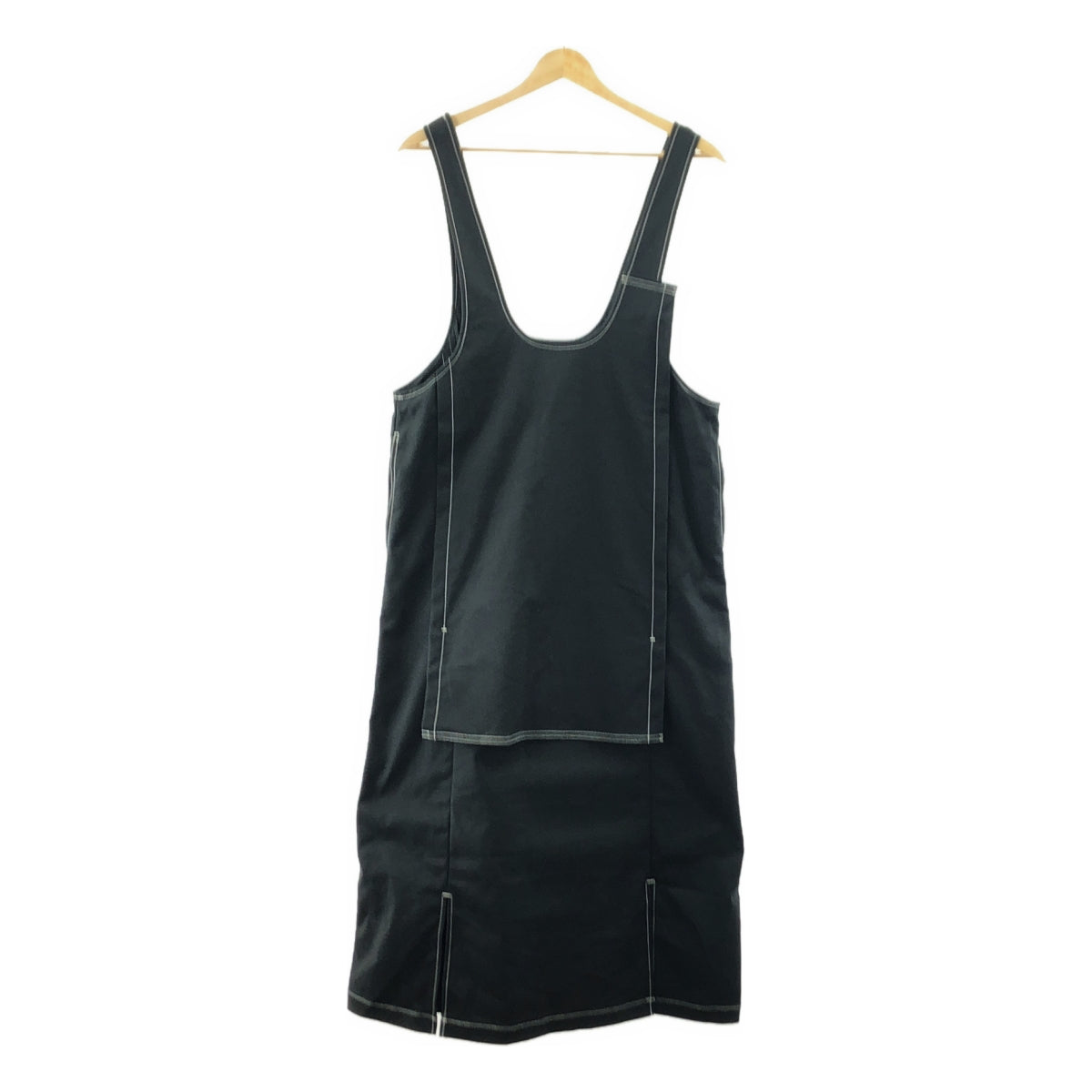 nagonstans / 나곤 스탠스 | 2024SS | layered-like daily jumper skirt 레이어 드라이크 데일리 점퍼 스커트 원피스 | M | 블랙 | 여성