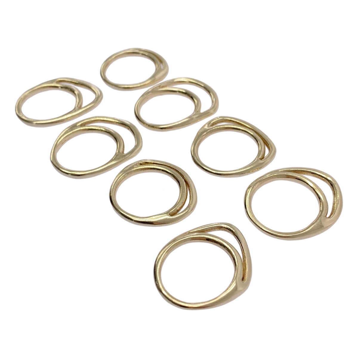 [狀況極佳] IOSSELLIANI | 8排拼圖戒指 | 金色 | 女士