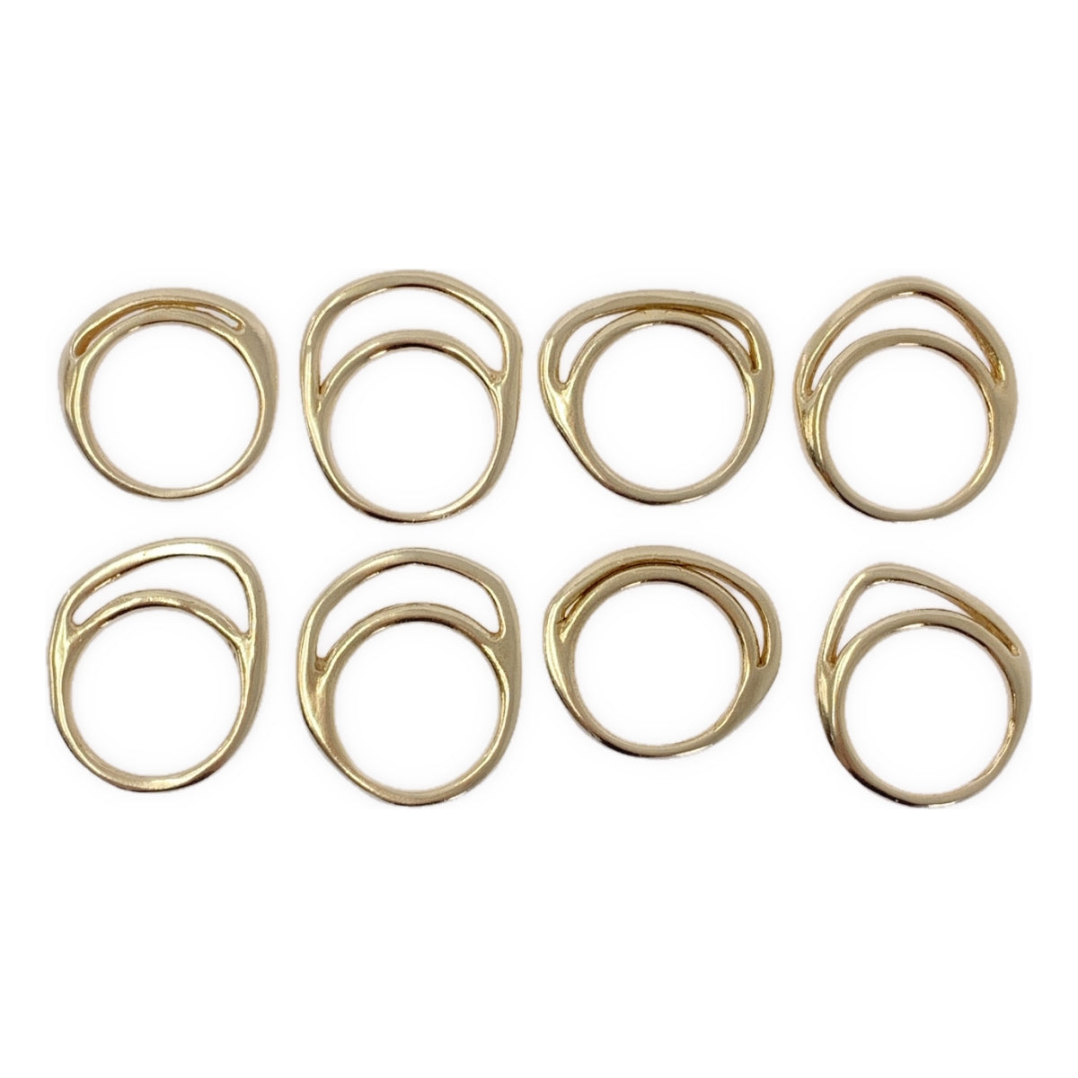 [狀況極佳] IOSSELLIANI | 8排拼圖戒指 | 金色 | 女士