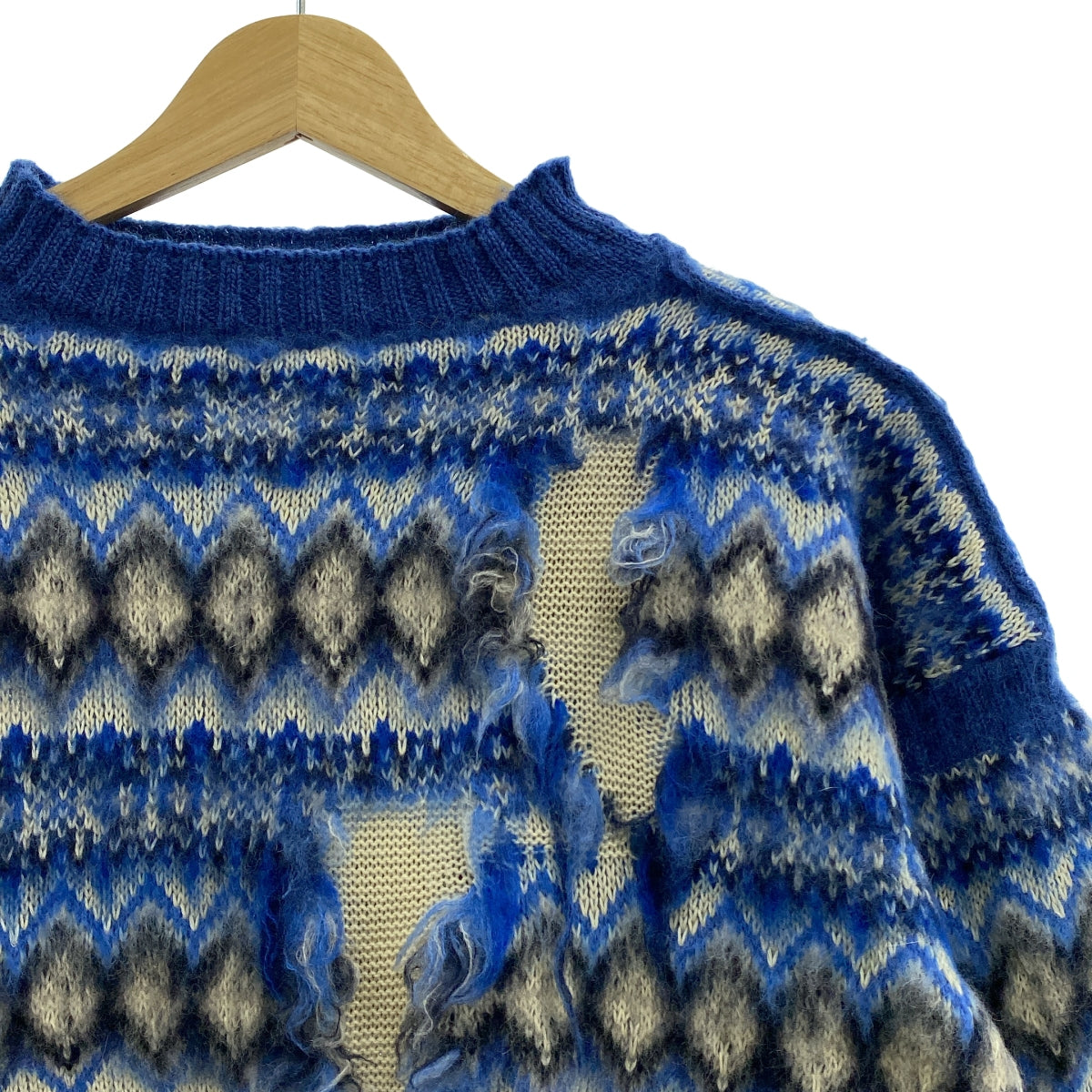 Maison Margiela / メゾンマルジェラ | 2022SS | INTARSIA SWEATER ダメージ加工 ニット | M | レディース
