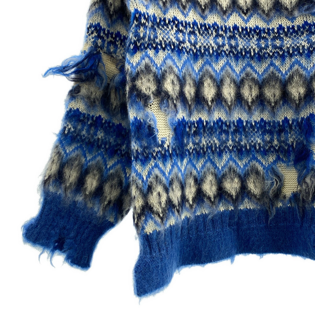 Maison Margiela / メゾンマルジェラ | 2022SS | INTARSIA SWEATER ダメージ加工 ニット | M | レディース