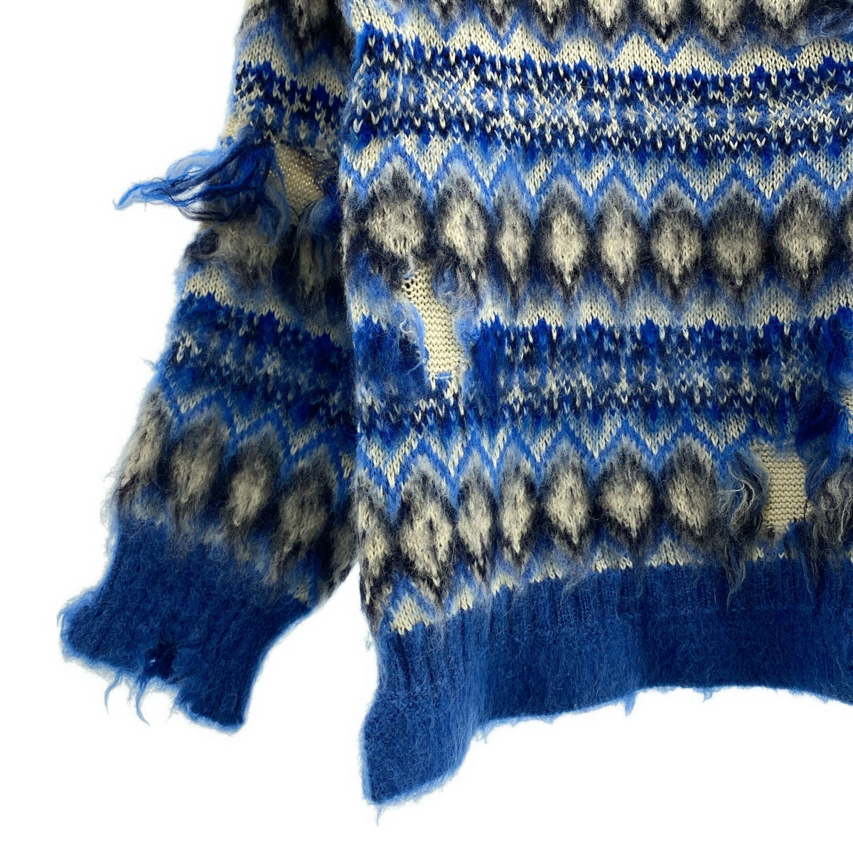 Maison Margiela / メゾンマルジェラ | 2022SS | INTARSIA SWEATER ダメージ加工 ニット | M | レディース