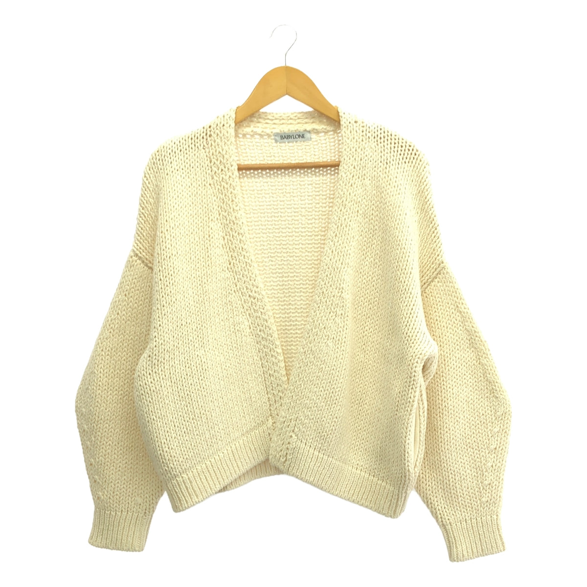 BABYLONE / バビロン | コットン ボタンレス ニット カーディガン | F | アイボリー | レディース