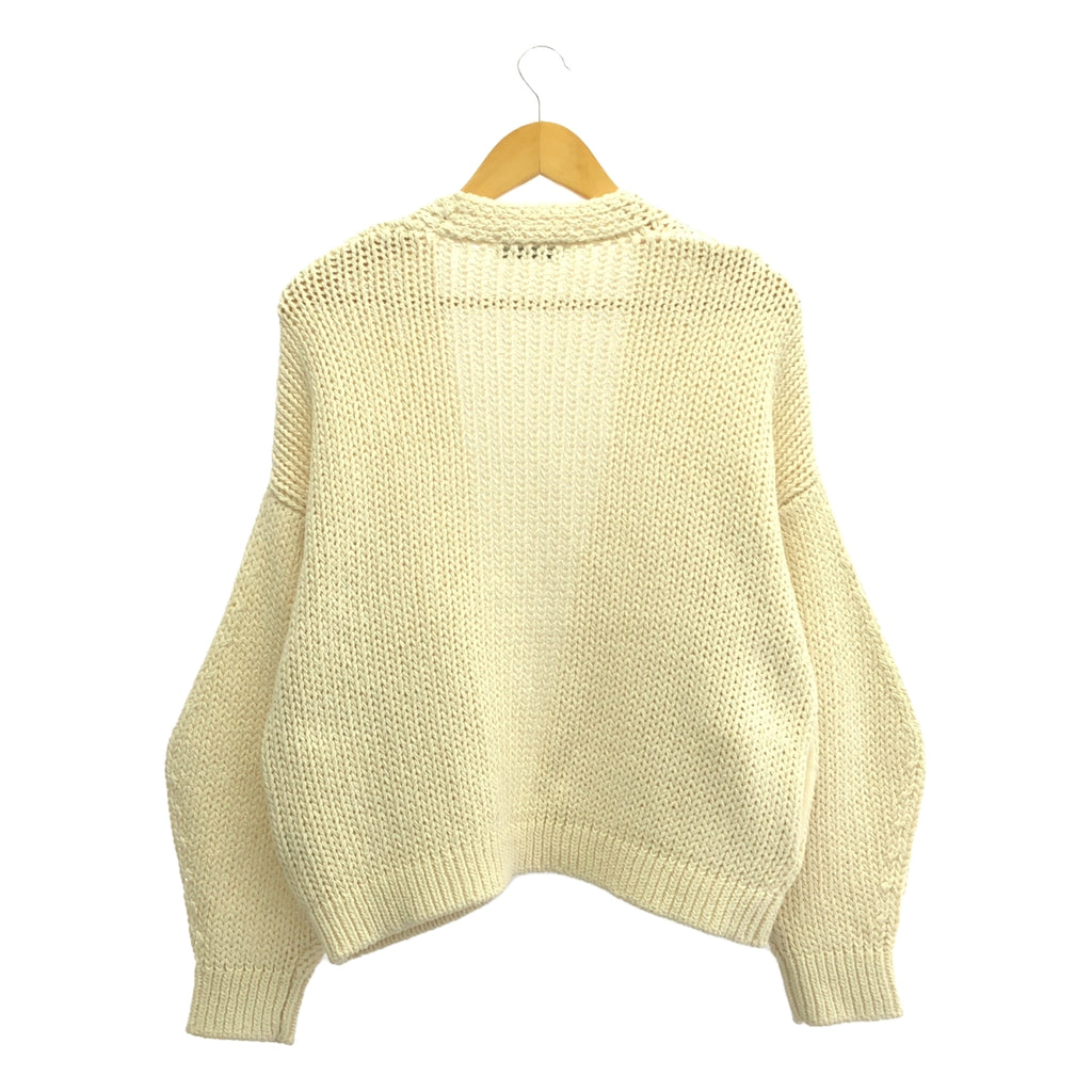 BABYLONE / バビロン | コットン ボタンレス ニット カーディガン | F | アイボリー | レディース