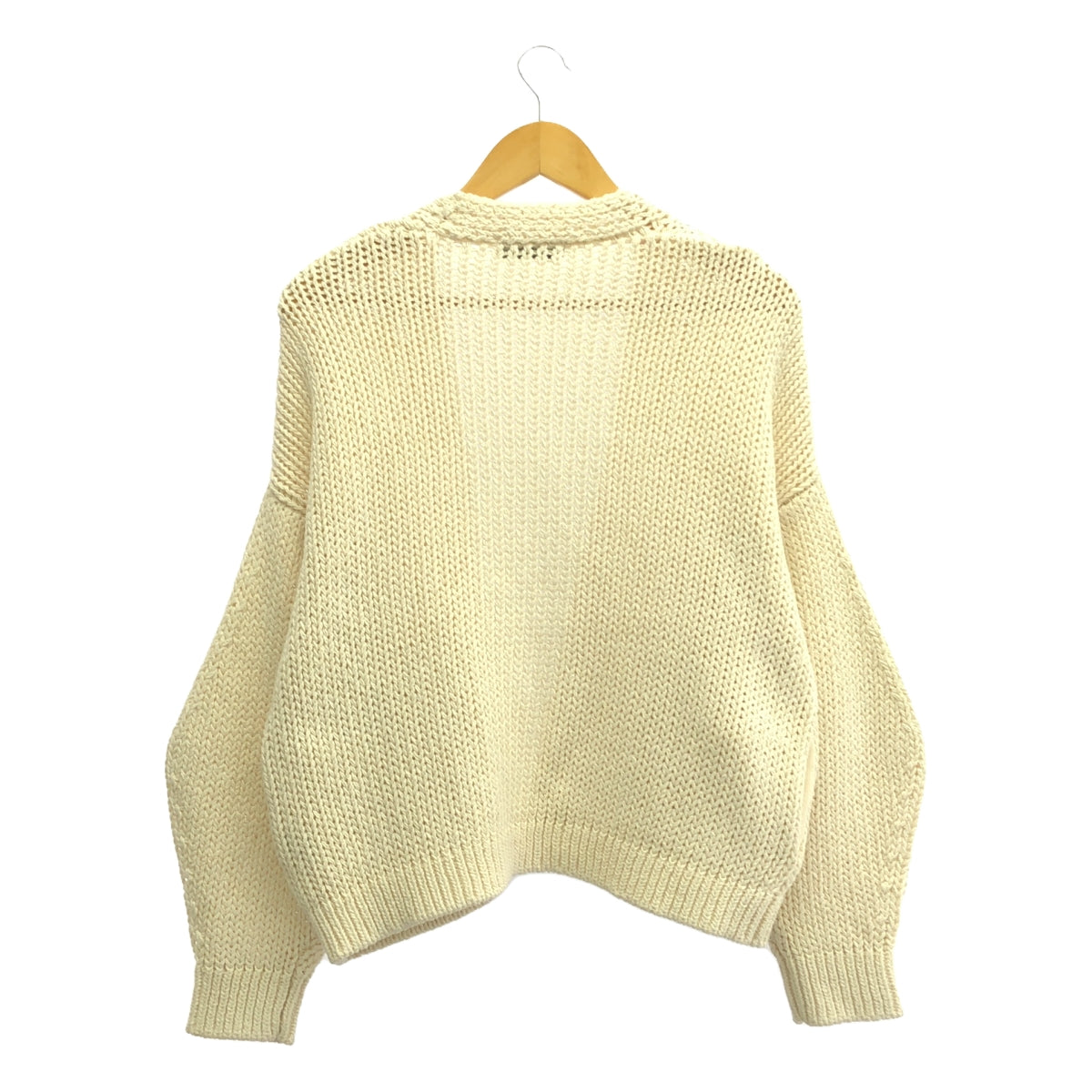 BABYLONE / バビロン | コットン ボタンレス ニット カーディガン | F | アイボリー | レディース
