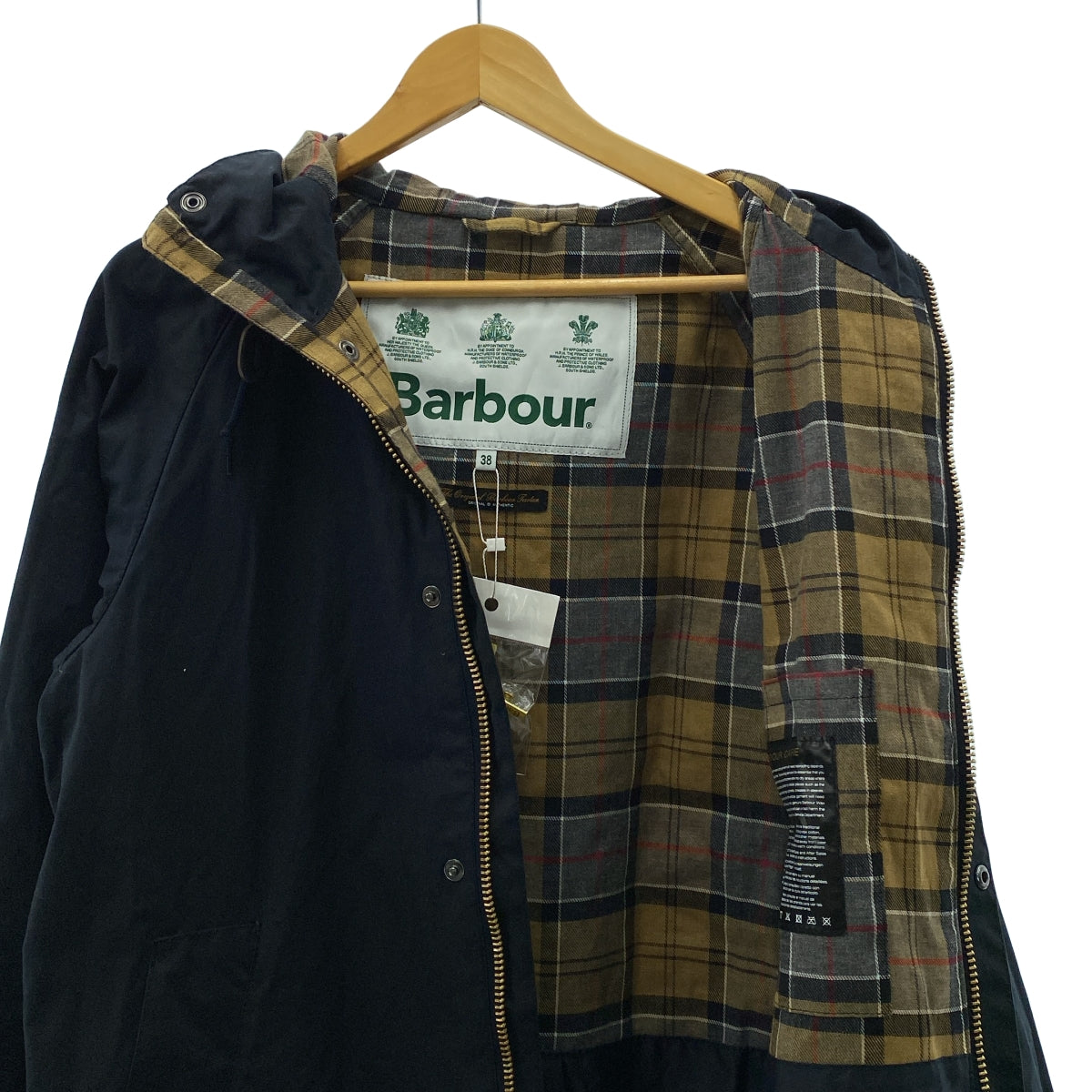 Barbour / 바부아 | HOODED HUNTING COAT 오일 코튼 후드 헌팅 코트 | 38 | 블랙 | 남성