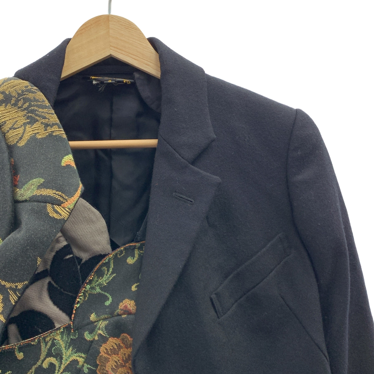 COMME des GARCONS / コムデギャルソン | 2010SS | 異素材 ドッキング 燕尾 ウールジャケット | S | ブラック | レディース