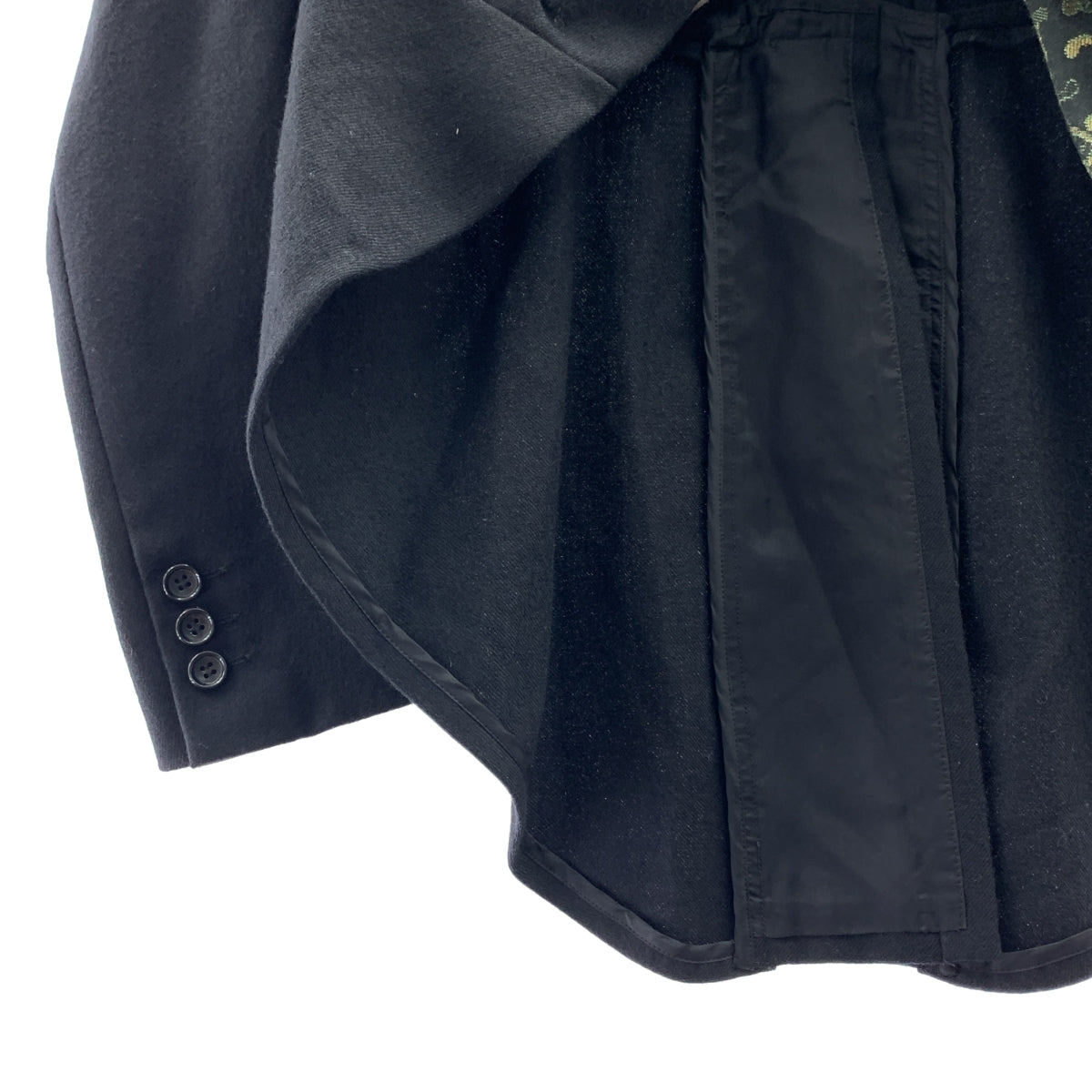COMME des GARCONS / コムデギャルソン | 2010SS | 異素材 ドッキング 燕尾 ウールジャケット | S | ブラック | レディース
