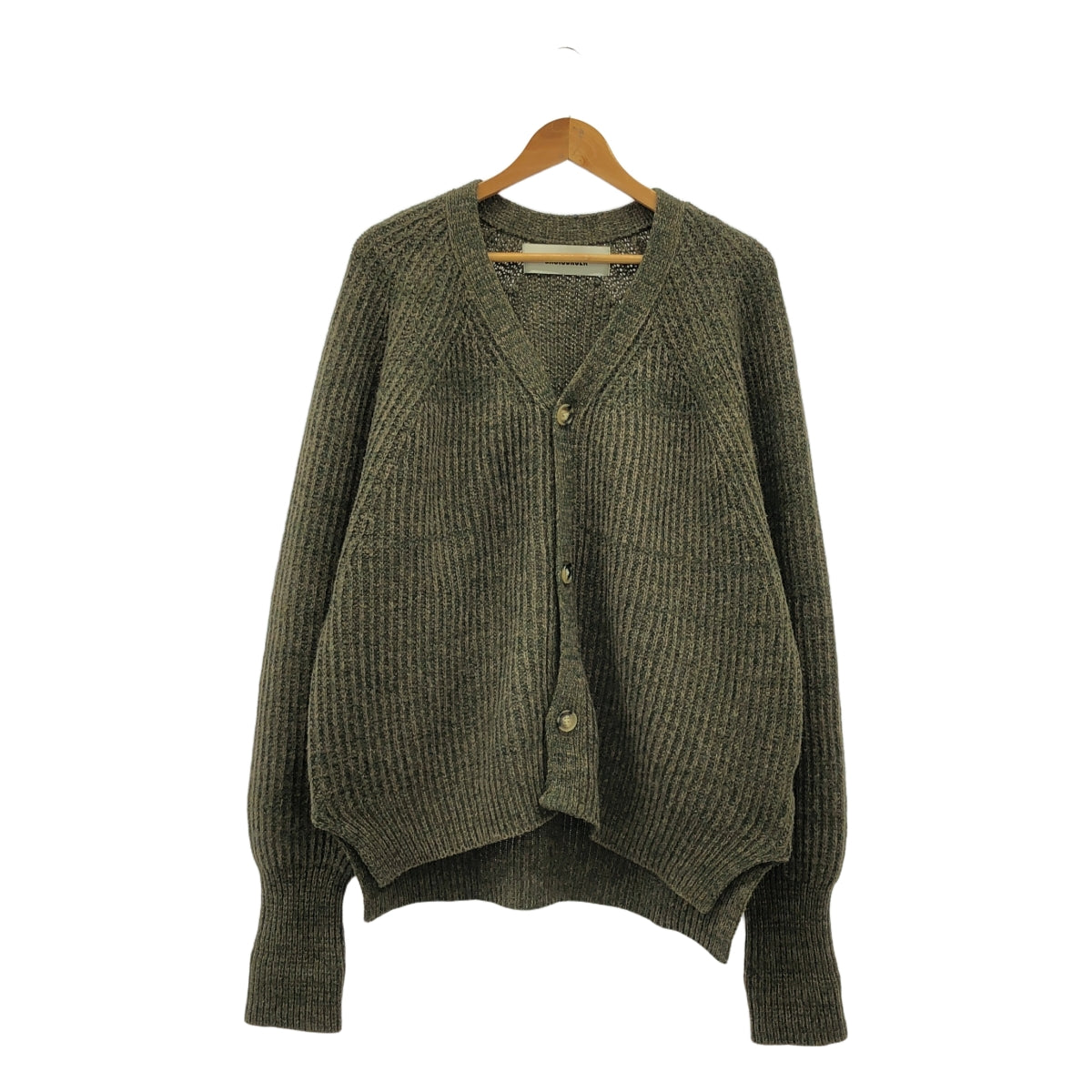 Basisbroek / バージスブルック | ヘビーウール 3B ニット カーディガン | ONE | オリーブ / ブラウン | メンズ