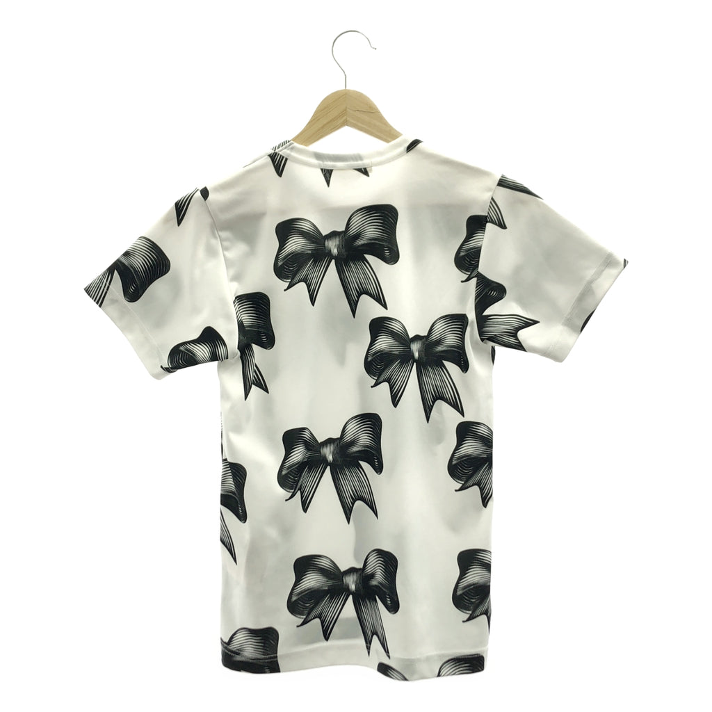 COMME des GARCONS / 콤데 갤슨 | 2022SS | 폴리 에스테르 리본 총 무늬 크루넥 T 셔츠 컷소우 | XS |