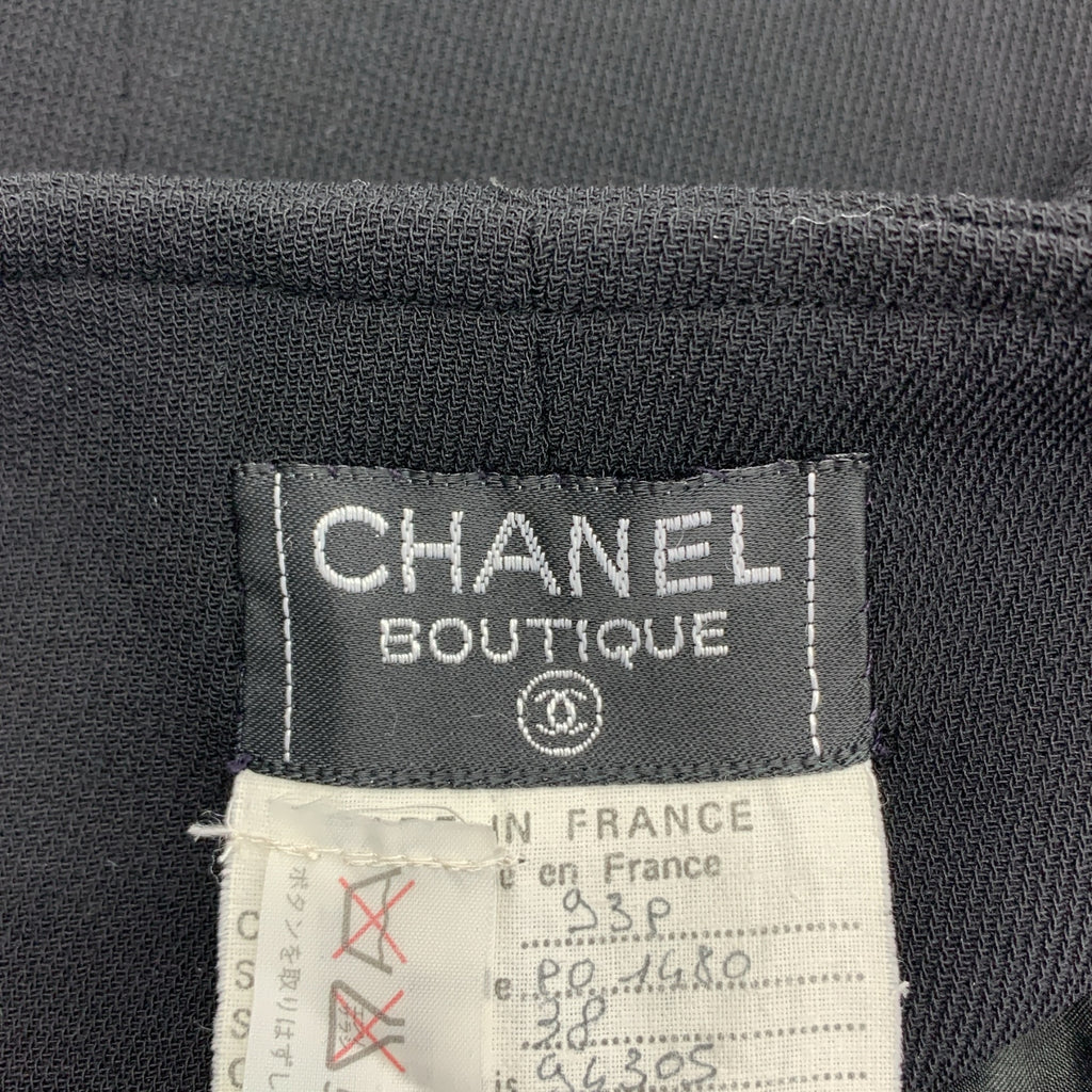 【美品】  CHANEL / シャネル | 1993SS | ココマーク 金ボタン ロングスカート / ロゴ総裏地 | 38 | ブラック | レディース