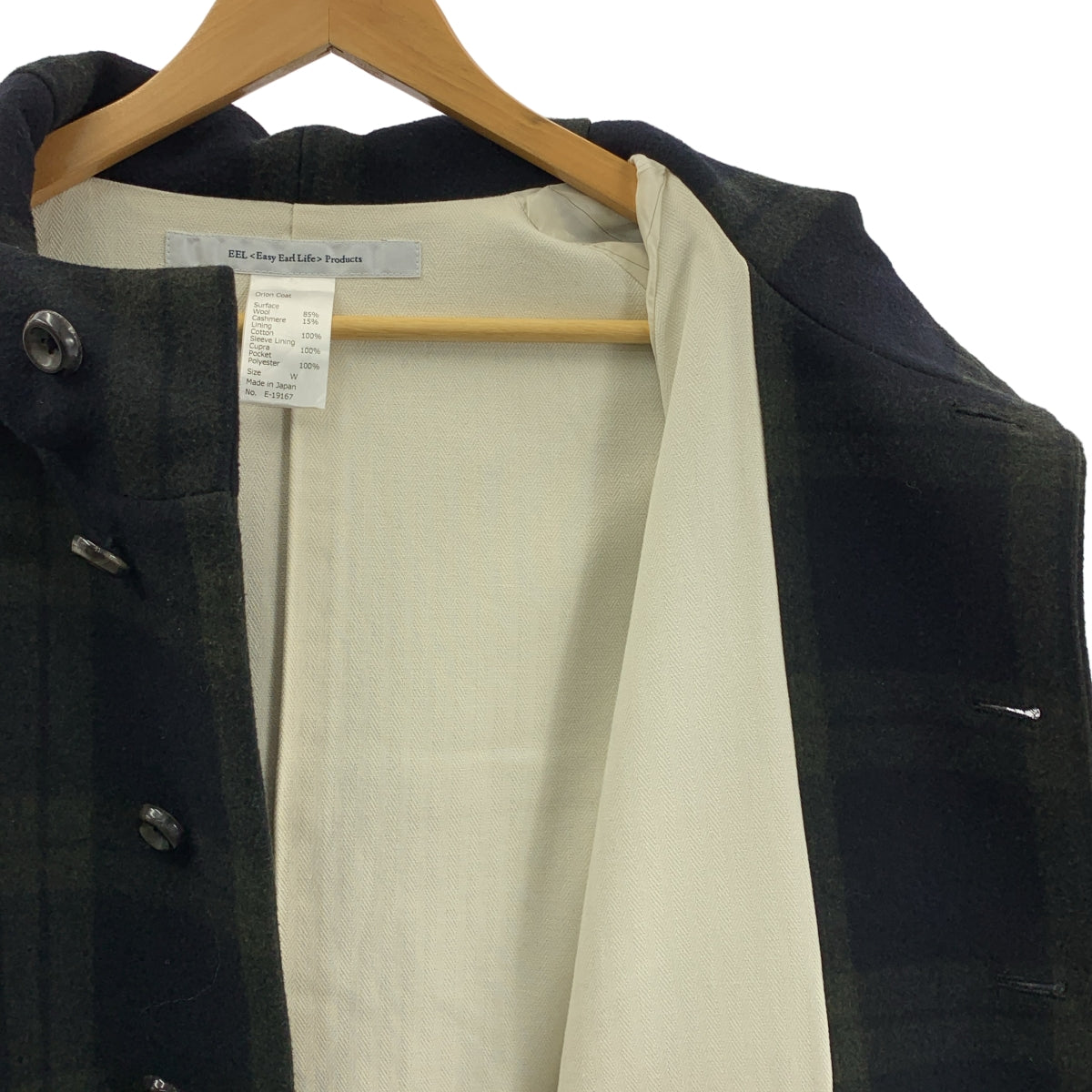 EEL | Orion 格紋羊毛羊絨大衣 Orion 大衣 | W |