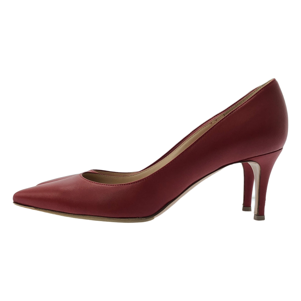 【美品】  Gianvito Rossi / ジャンヴィトロッシ | G26770.70RIC.NAPTABS / レザー ポインテッドトゥパンプス | 37 1/2 | レッド | レディース