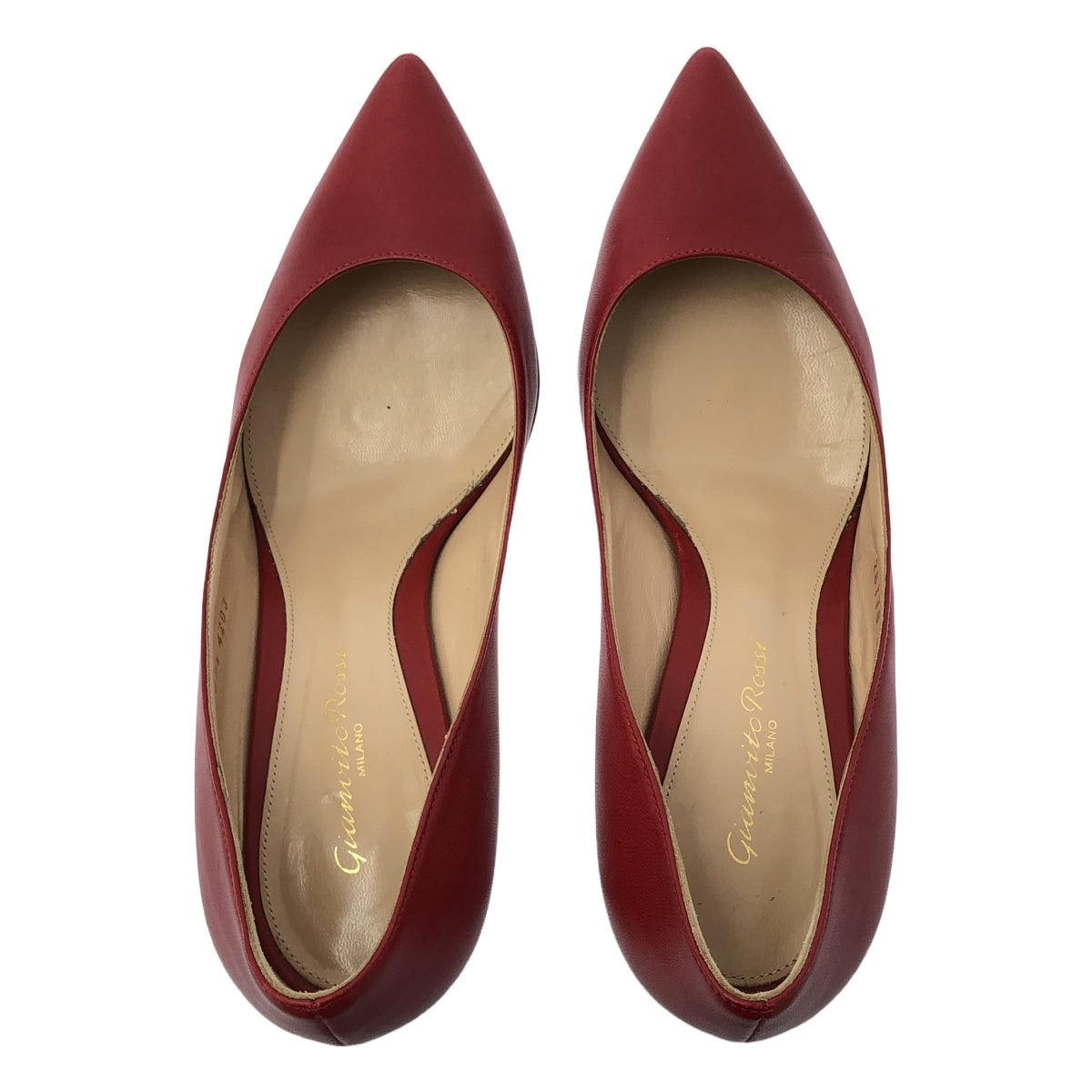 【美品】  Gianvito Rossi / ジャンヴィトロッシ | G26770.70RIC.NAPTABS / レザー ポインテッドトゥパンプス | 37 1/2 | レッド | レディース