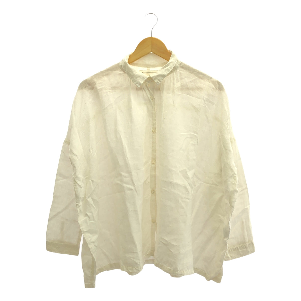 ICHI Antiquites / 이티안틱스 | 린넨 개더 셔츠 | F | 오프 화이트 | 여성