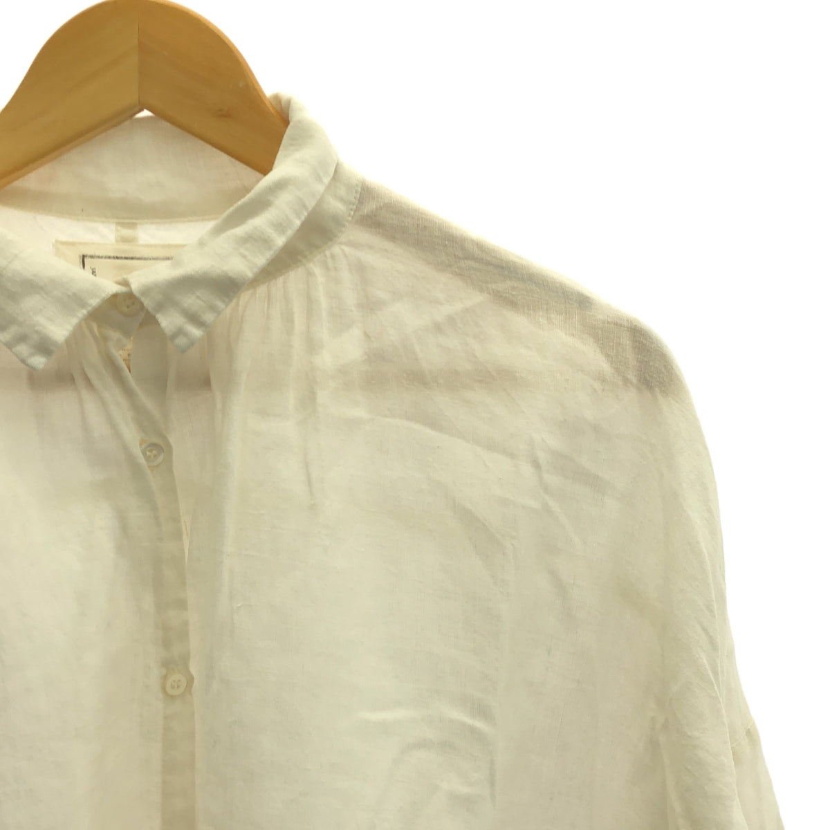 ICHI Antiquites / 이티안틱스 | 린넨 개더 셔츠 | F | 오프 화이트 | 여성