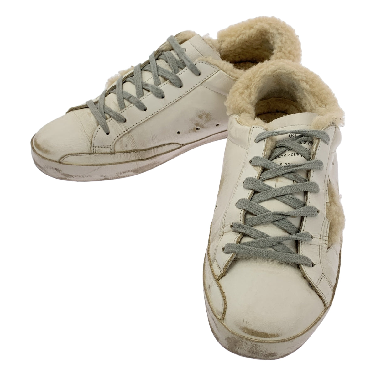 GOLDEN GOOSE / ゴールデングース | レザー ボア切替 ダメージ加工 レースアップ スニーカー | 39 | レディース