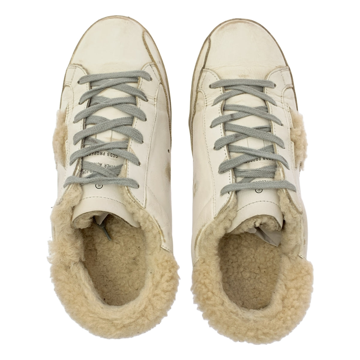 GOLDEN GOOSE / ゴールデングース | レザー ボア切替 ダメージ加工 レースアップ スニーカー | 39 | レディース