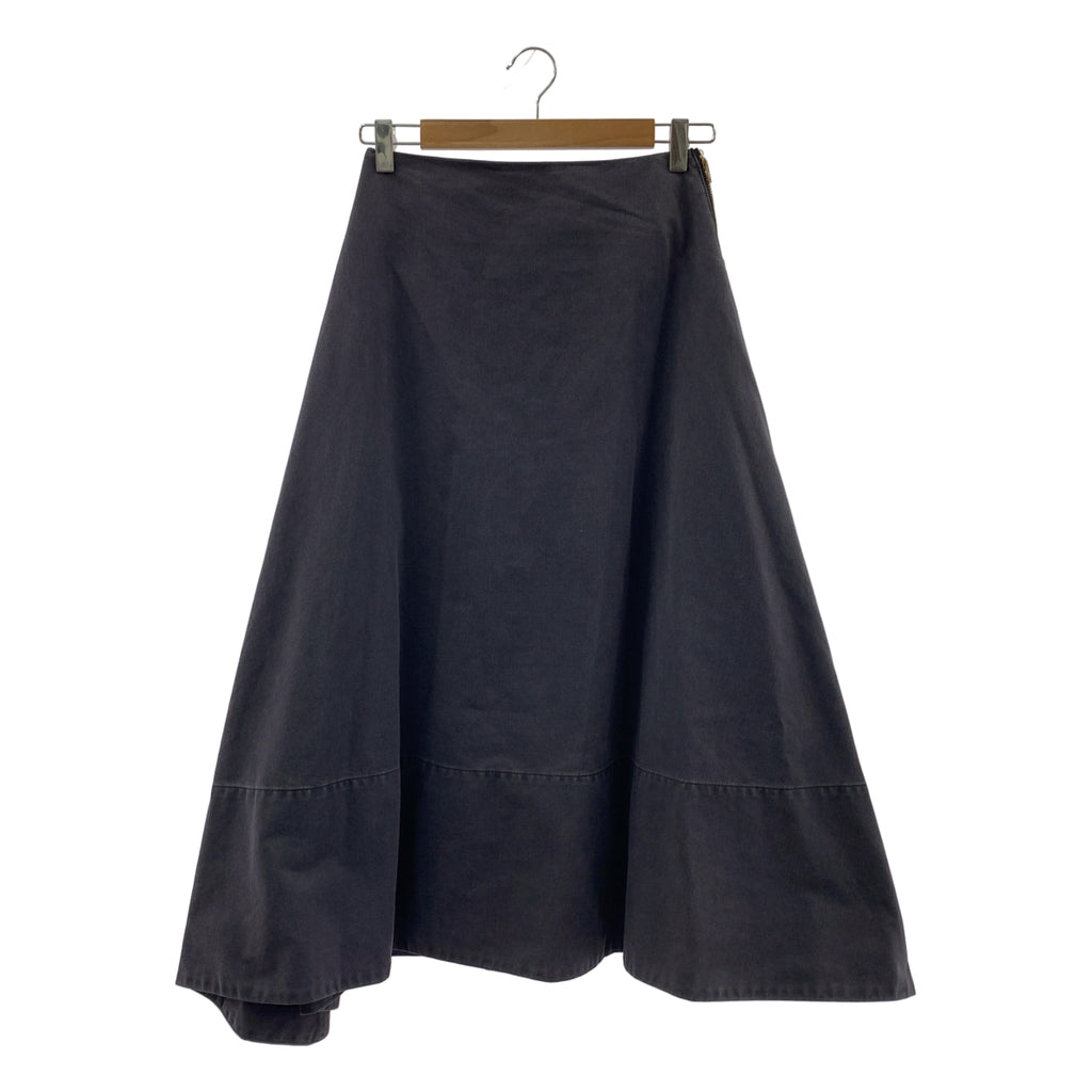 MADISON BLUE / 매디슨 블루 | MI-MOLLET FLARE BACK SATIN SK 빈티지 가공 플레어 스커트 | 00(XS) | 네이비 |