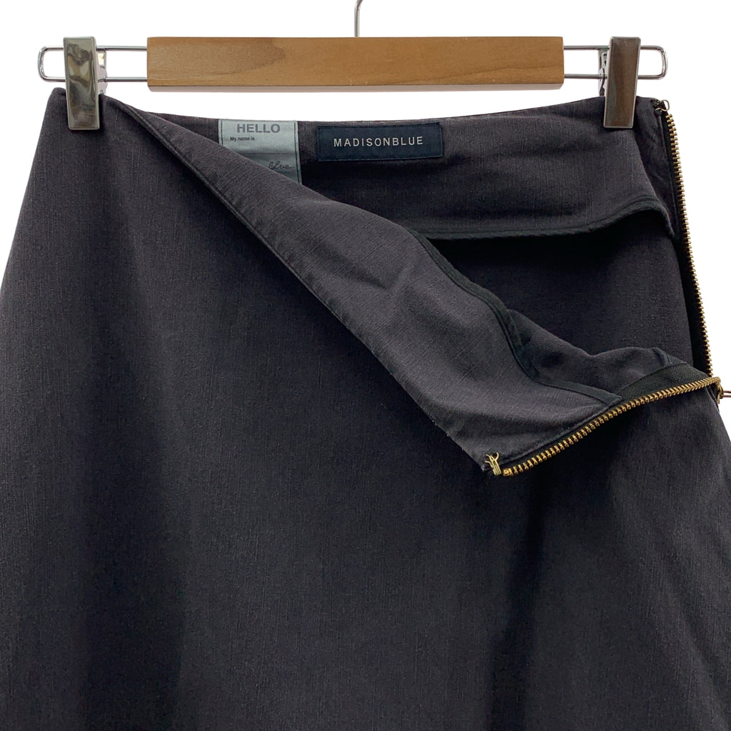 MADISON BLUE / 매디슨 블루 | MI-MOLLET FLARE BACK SATIN SK 빈티지 가공 플레어 스커트 | 00(XS) | 네이비 |