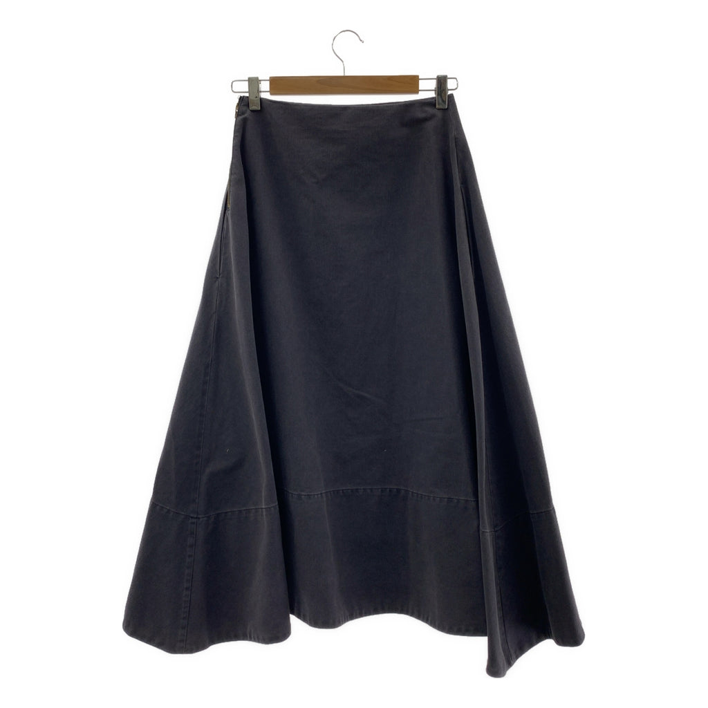 MADISON BLUE / 매디슨 블루 | MI-MOLLET FLARE BACK SATIN SK 빈티지 가공 플레어 스커트 | 00(XS) | 네이비 |