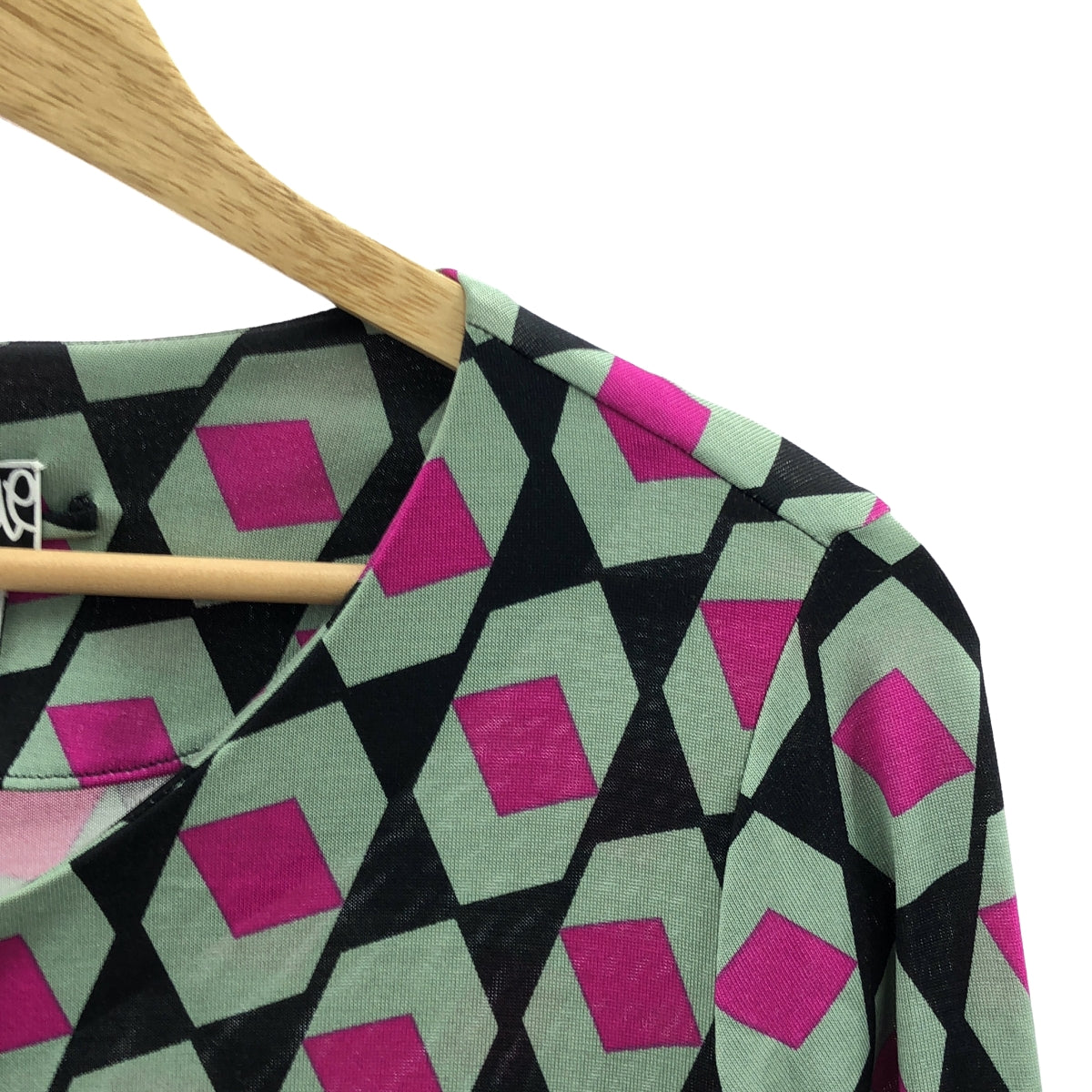 DIANE VON FURSTENBERG / ダイアンフォンファステンバーグ | EMSLEY / 総柄 シルク ワンピース | 6 | ミントグリーン / ブラック / ピンク | レディース