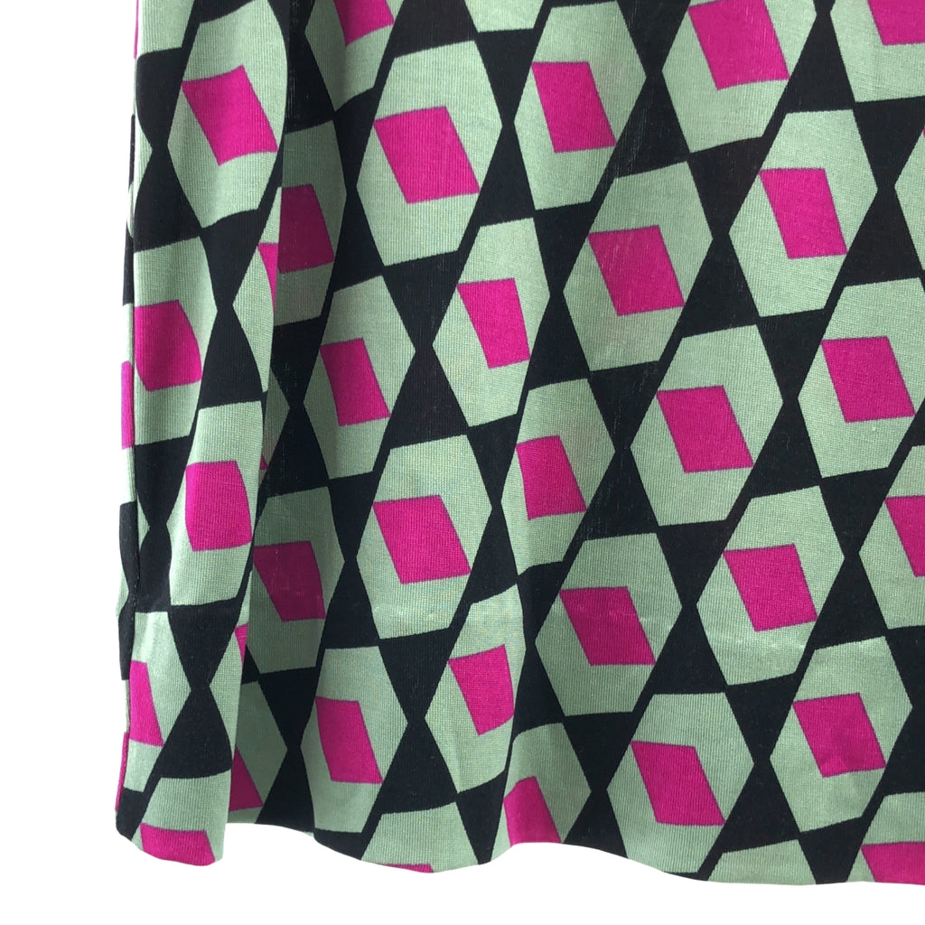 DIANE VON FURSTENBERG / ダイアンフォンファステンバーグ | EMSLEY / 総柄 シルク ワンピース | 6 | ミントグリーン / ブラック / ピンク | レディース