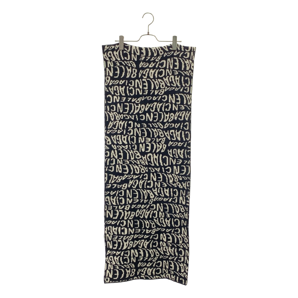 BALENCIAGA / バレンシアガ | ウール ウェーブロゴ ロング マフラー ストール |