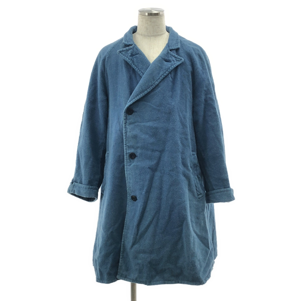 OUTIL / ウティ | ウール リネン インディゴ染め コート | 3 | インディゴ | メンズ