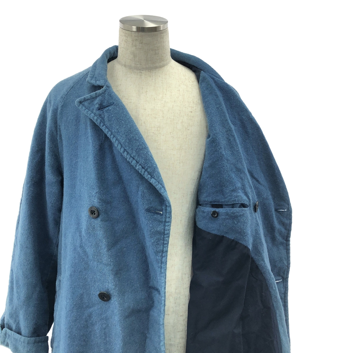 OUTIL / ウティ | ウール リネン インディゴ染め コート | 3 | インディゴ | メンズ