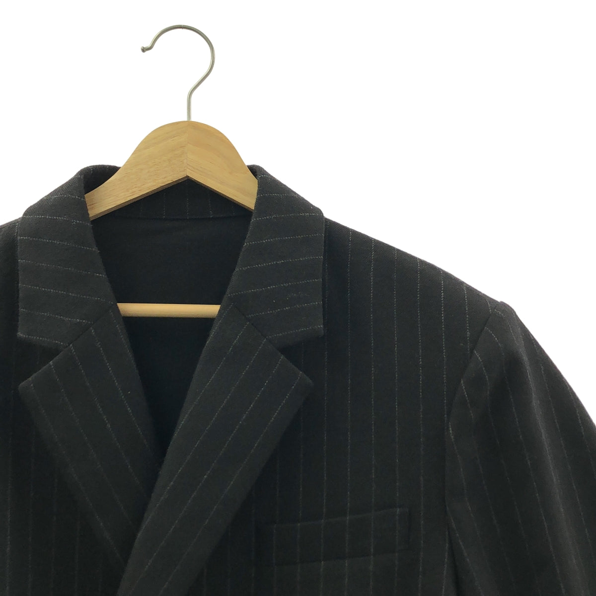 sacai / サカイ | 2024AW | Chalk Stripe x Rip Stop Jacket チョーク ストライプ 切替 リップストップ テーラード ジャケット | 1 | メンズ