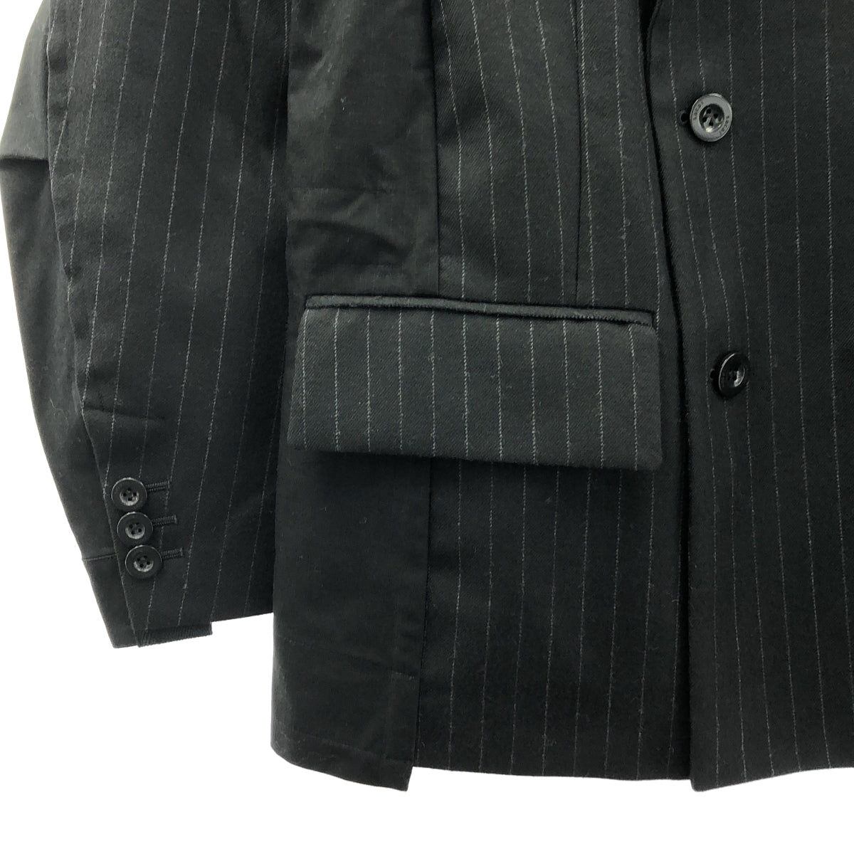 sacai / サカイ | 2024AW | Chalk Stripe x Rip Stop Jacket チョーク ストライプ 切替 リップストップ テーラード ジャケット | 1 | メンズ