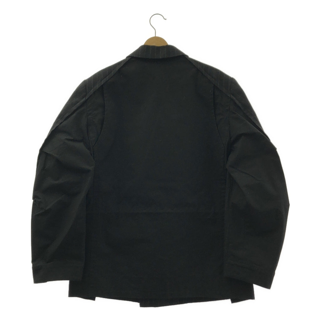 sacai / サカイ | 2024AW | Chalk Stripe x Rip Stop Jacket チョーク ストライプ 切替 リップストップ テーラード ジャケット | 1 | メンズ