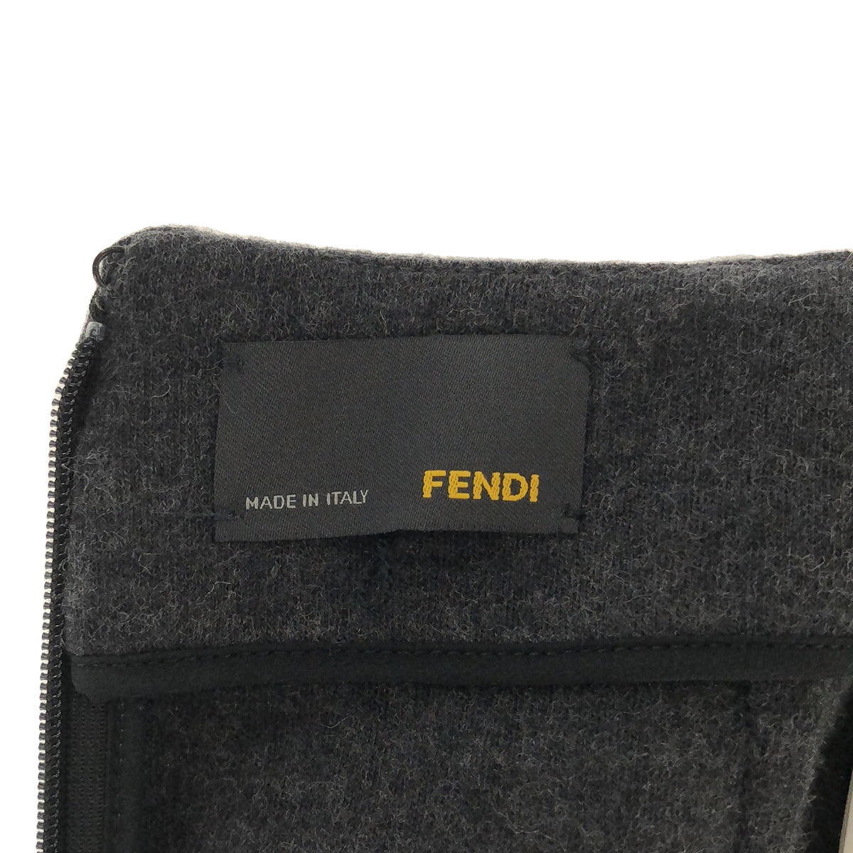 FENDI / 펜디 | 울 바이 컬러 타이트 스커트 | 40 | 와인 레드 / 그레이 | 여성