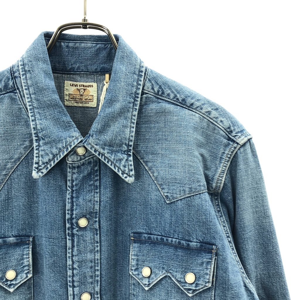 LEVI'S VINTAGE CLOTHING LVC / 리바이스 빈티지 클로징 | 2025SS | SHORTHORN SAWTOOTH INDIGO COSMOS / 오버 실루엣 쇼트 혼 데님 웨스턴 셔츠 | XS | 남성