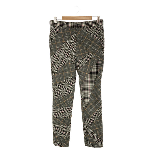 [New] COMME des GARCONS HOMME PLUS | 2023SS | Wool Houndstooth Glen Check Patchwork Slacks Pants | XS | Gray/Pink/Orange | Men's