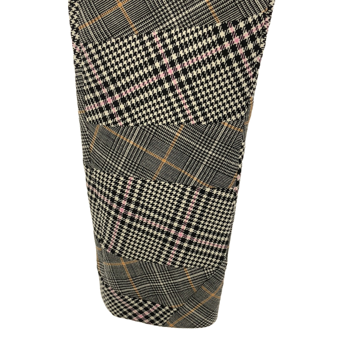 【신품】 COMME des GARCONS HOMME PLUS / 콤데 갤슨 옴플루스 | 2023SS | 울 치조 격자 글렌 체크 패치 워크 슬랙스 팬츠 | XS | 그레이/핑크/오렌지 | 남성