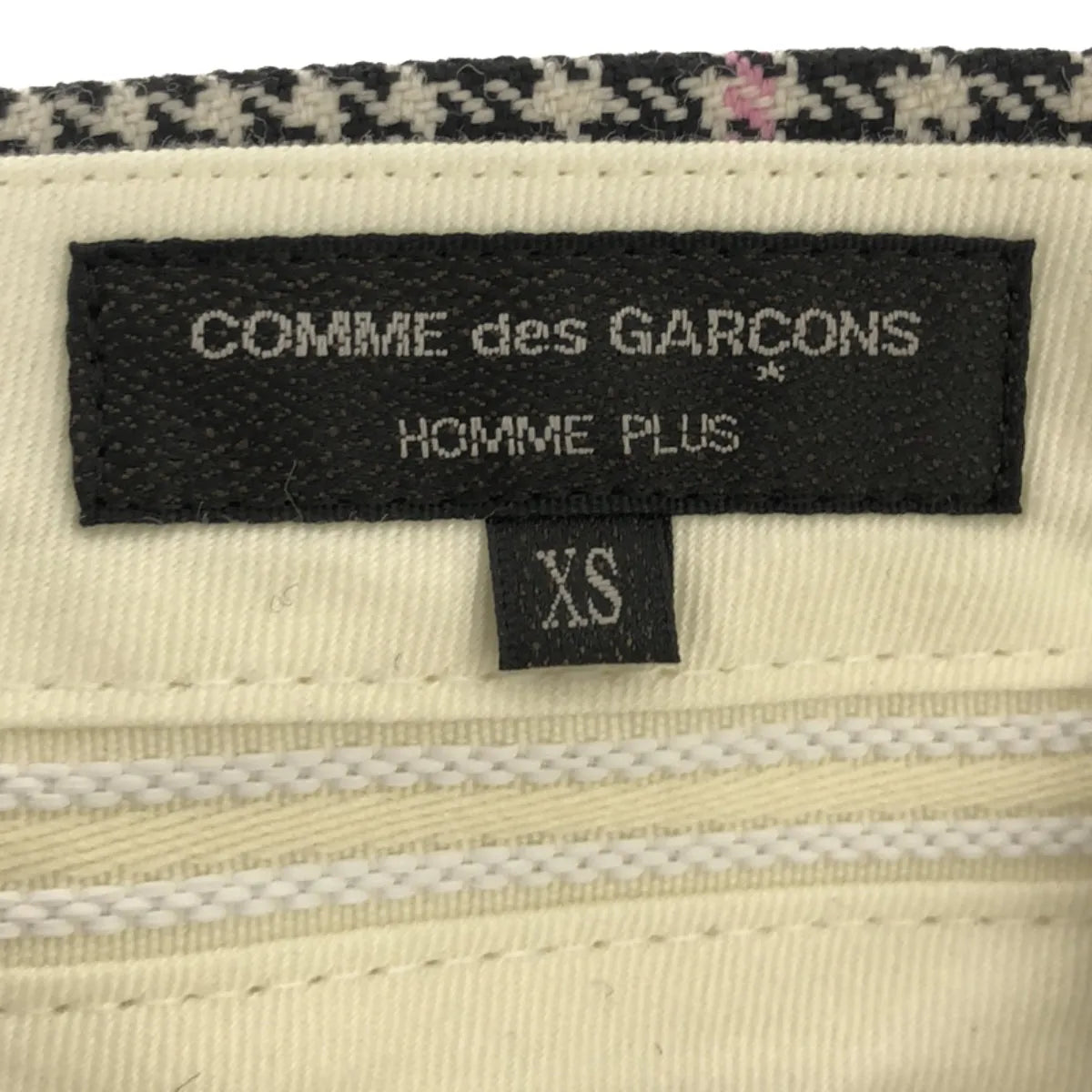[新品] COMME des GARCONS HOMME PLUS | 2023SS |羊毛千鳥格紋拼布休閒褲 | XS |灰色/粉紅色/橙色 |男士