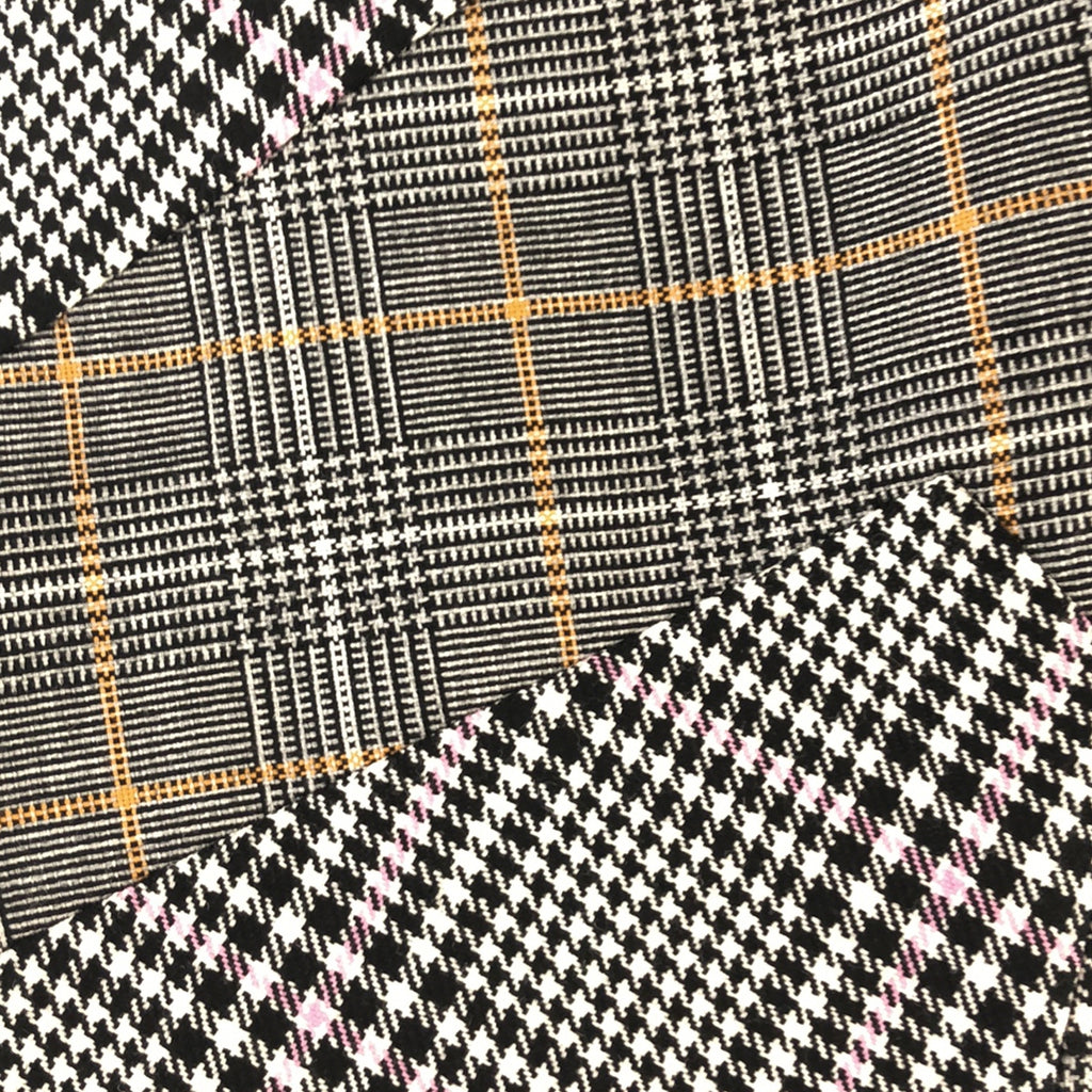 【신품】 COMME des GARCONS HOMME PLUS / 콤데 갤슨 옴플루스 | 2023SS | 울 치조 격자 글렌 체크 패치 워크 슬랙스 팬츠 | XS | 그레이/핑크/오렌지 | 남성